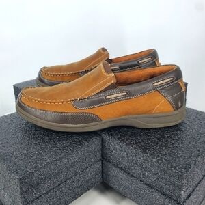 Florsheim Lakeside Slip on Brown Leather Boat Shoes Mens Size 10.5 M